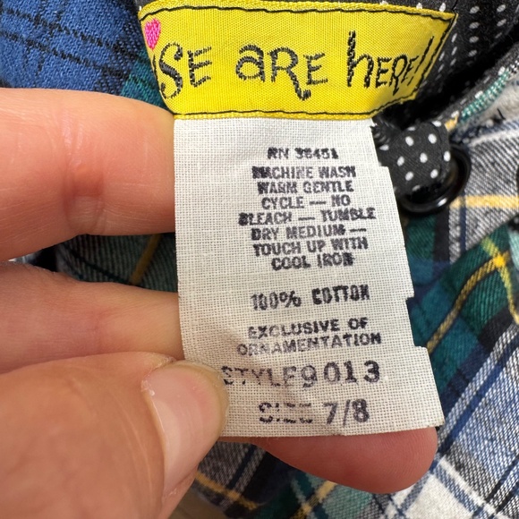 Vtg 70s “Denise Are Here!” Plaid Flannel Maxi Dress Sz 7/8 Retro Cottagecore - Picture 10 of 16